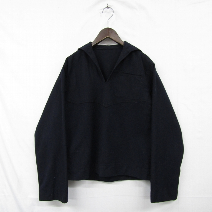 60s 米軍実物 サイズ 38R U.S. NAVY セーラー マリン ウール シャツ 長袖 紺 古着 ビンテージ ミリタリー 2JA3106拍卖