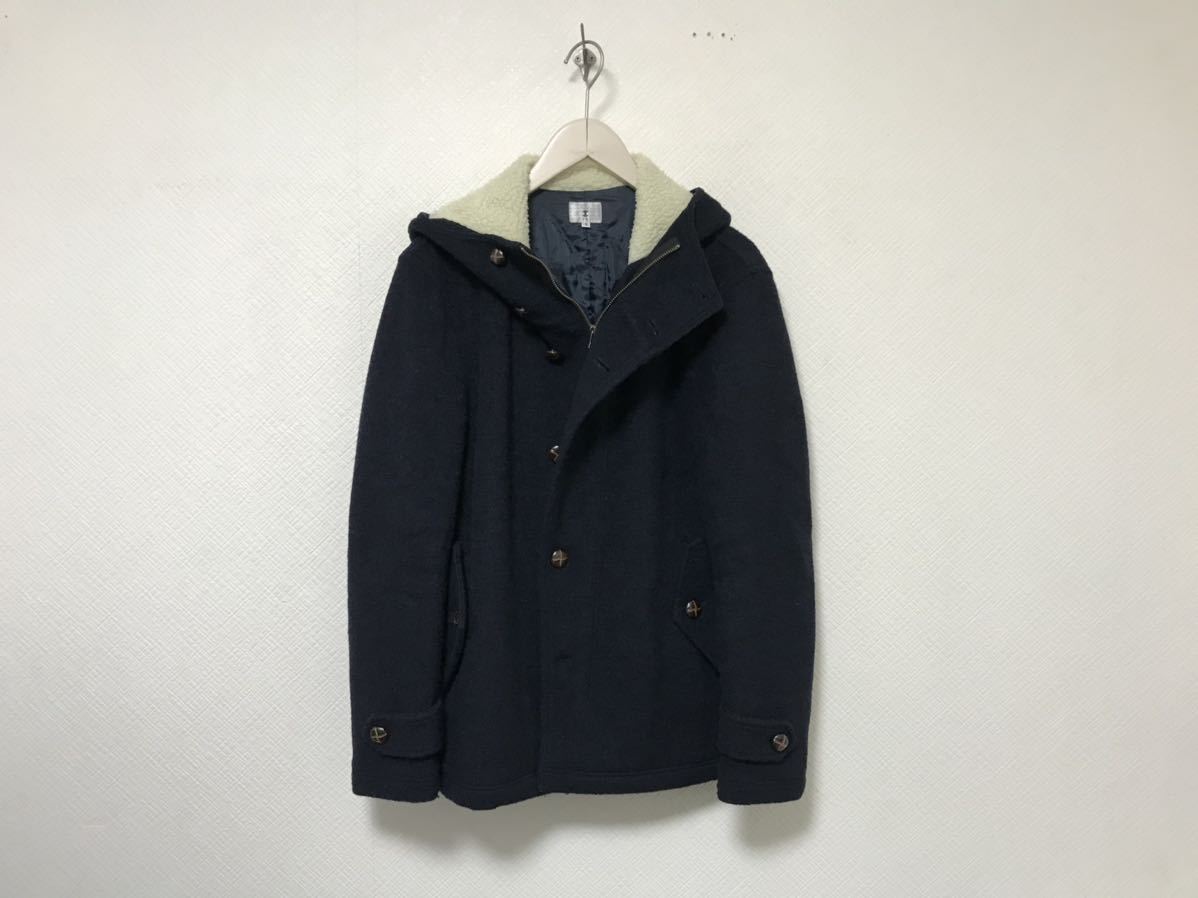 本物タケオキクチtkTAKEOKIKUCHIウールフードボアパーカージャケットコートミリタリーアメカジサーフビジネススーツメンズネイビーL紺3拍卖
