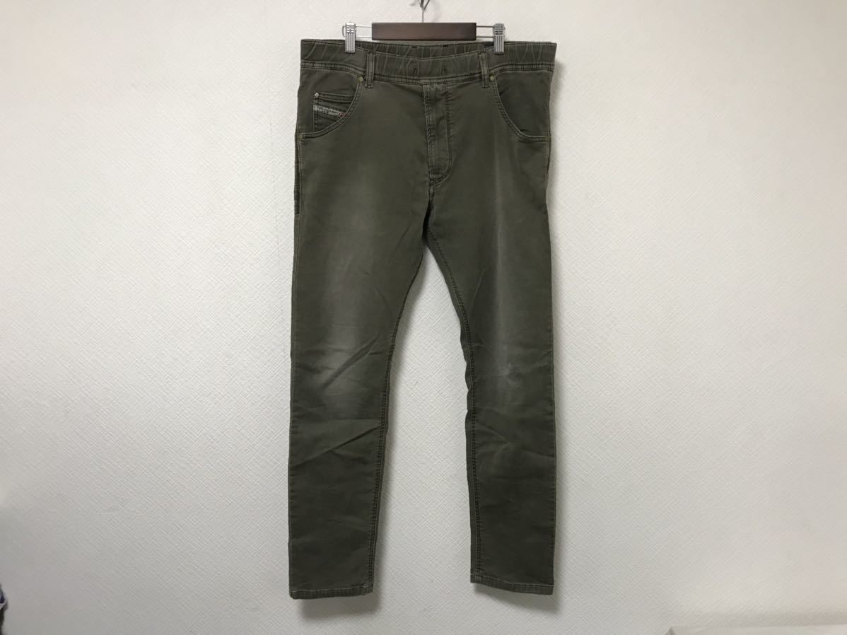 本物ディーゼルDIESELコットンイージーストレッチデニムパンツパンツミリタリーメンズアメカジビジネススーツ茶ブラウン30Mルーマニア製拍卖