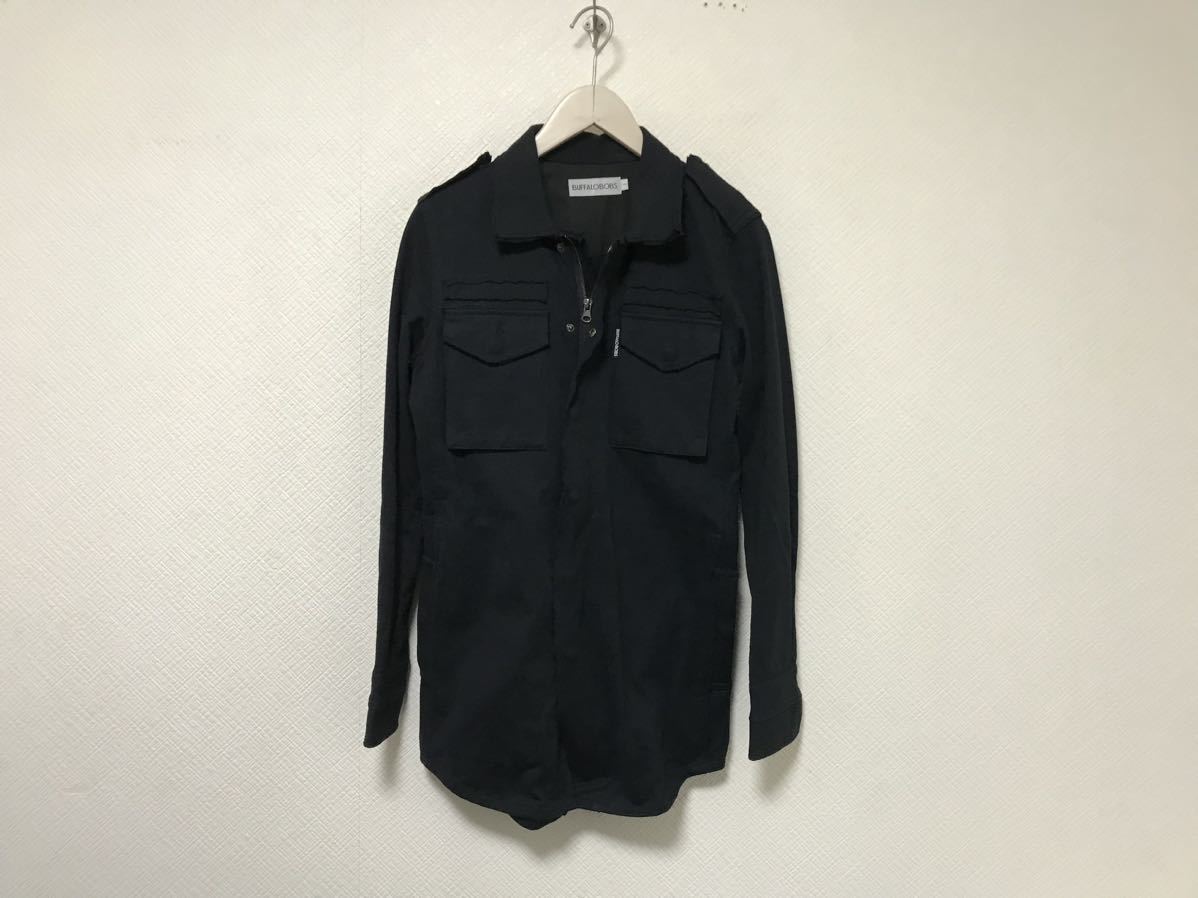 本物バッファローボブズBUFFALOBOBSコットンジップスウェットトレーナー長袖ジャケットメンズミリタリーサーフアメカジ1S黒ブラック拍卖