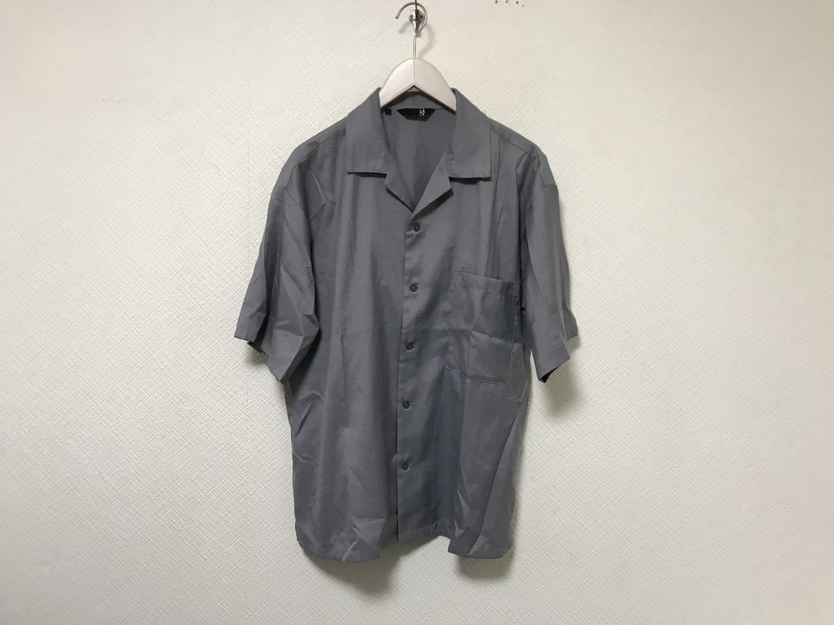 本物ラコレLAKOLEオープンカラー半袖シャツイージスラックスパンツセットアップメンズアメカジグレーMビジネススーツ拍卖