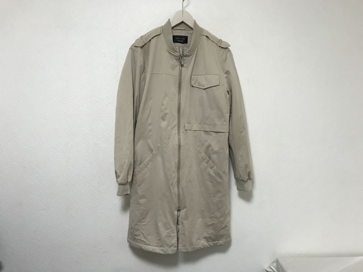 本物ザラマンZARAMANロングMA1ミリタリーコートジャケットミリタリーアメカジサーフメンズピンクビジネススーツベージュM拍卖