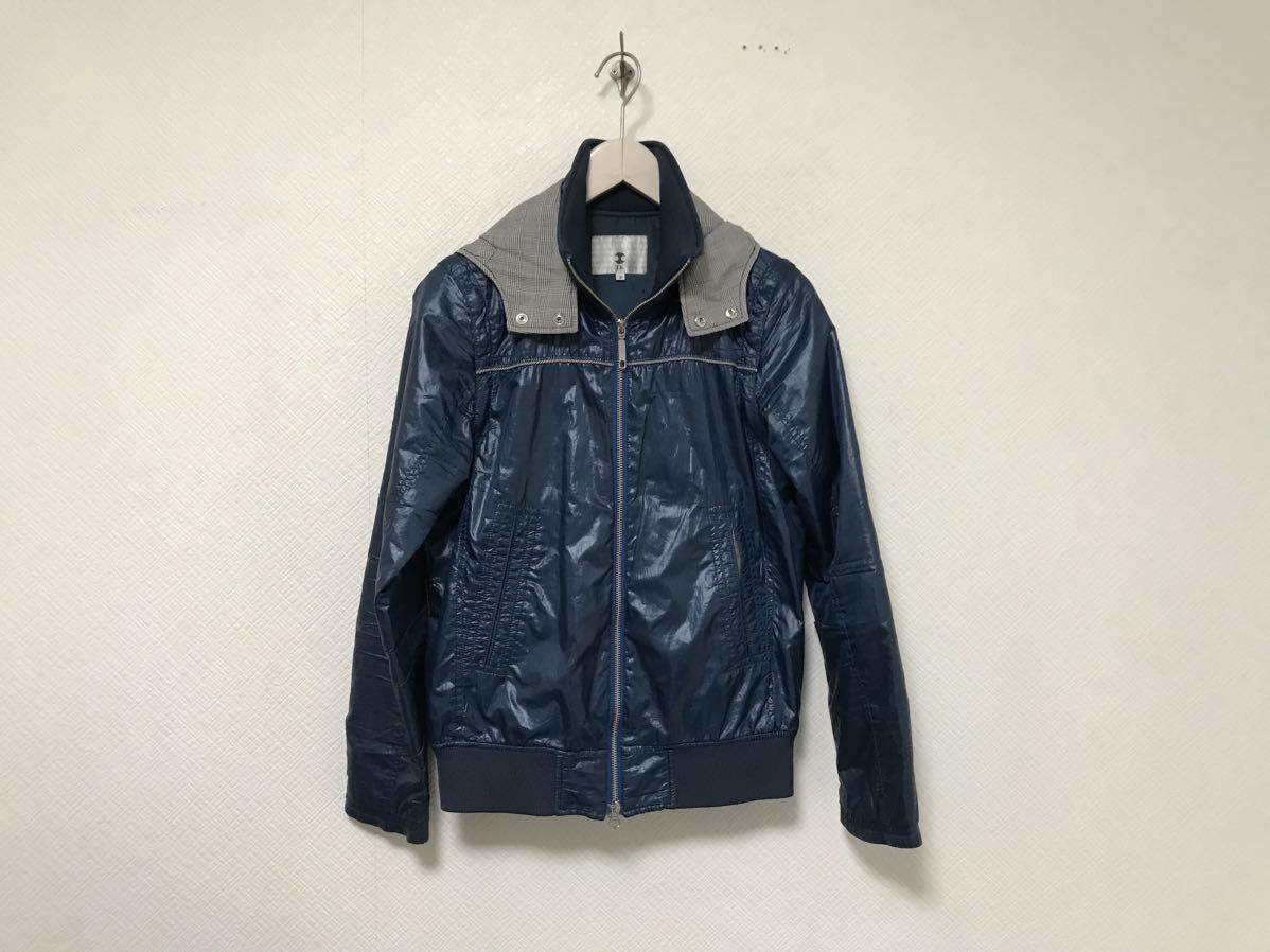 本物タケオキクチtkTAKEOKIKUCHIナイロンパーカージャケットミリタリーアメカジサーフメンズミリタリービジネススーツ青ブルー2Mベスト拍卖