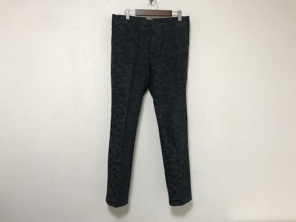 本物ゴールデングースGOLDENGOOSEコットン迷彩柄カモフラスキニーチノパンツミリタリーメンズアメカジビジネススーツXSカーキ青イタリア製拍卖