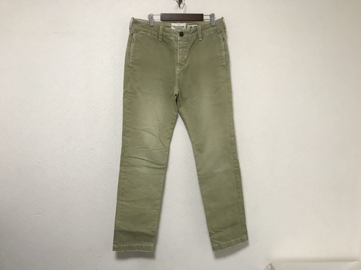 本物アバクロンビーアンドフィッチAbercrombie&Fitchコットンチノワークパンツミリタリーメンズアメカジビジネススーツ30Mベージュ拍卖