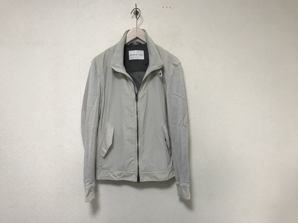 本物プリングル1815 PRINGLE1815コットンナイロン麻リネン切り替えジャケットミリタリーアメカジビジネススーツメンズXLグレー42拍卖
