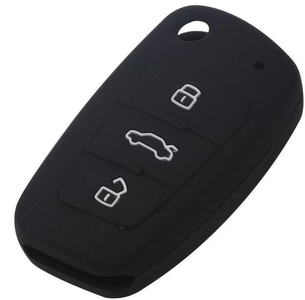 送料無料 ■アウディ(AUDI) リモコン ソフトキーケース (ランプ確認穴付) A1・A3・A4・TT・ R8等 ブラック スマートキーカバー 新品拍卖
