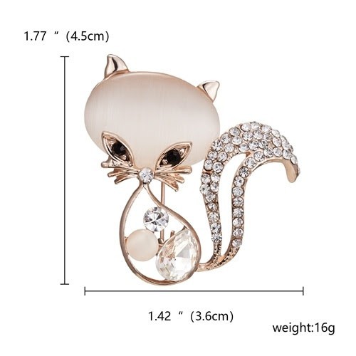 かわいい猫のブローチ 結婚披露宴 クリスマスジュエリー石 クリスタルブローチピン拍卖