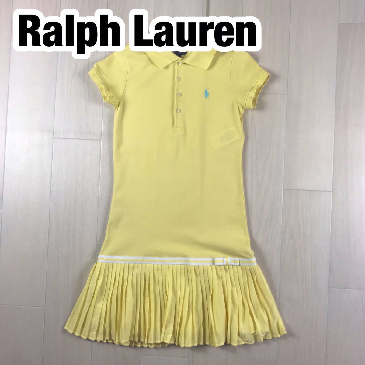 RALPH LAUREN ラルフローレン ワンピース キッズサイズ S(7) イエロー 刺繍ポニー拍卖