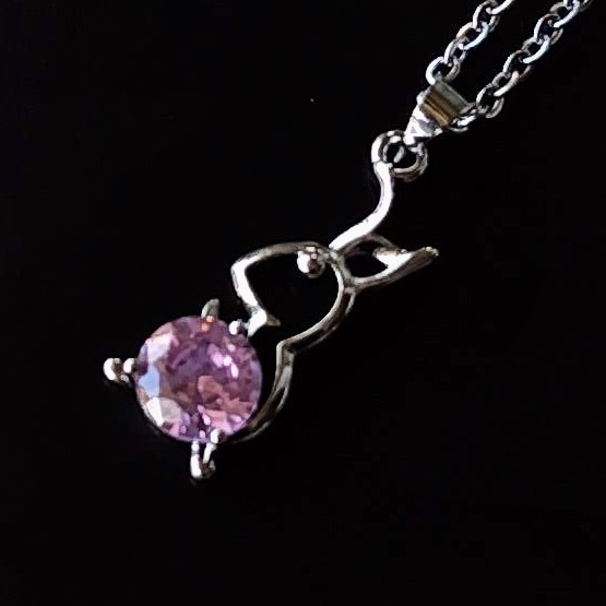 うさぎのペンダントCZキュービックジルコニアpink拍卖