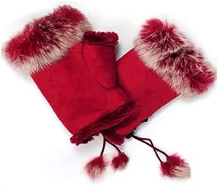 新品●送料無料 ●ラピットファー※ アカ 赤 ※ 手袋 グローブ●ふわふわ 手袋可愛い 手袋 スマホも パソコンもはめたまま拍卖