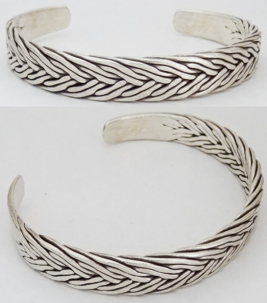 ◆カレン族シルバーバングル 編み込み◆【15tv06】拍卖