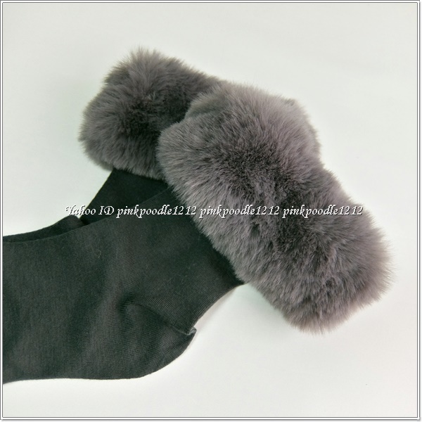 ◆NAIGAI ソックス 未使用◆ファー付き◆百貨店取り扱い◆濃いグレー◆拍卖