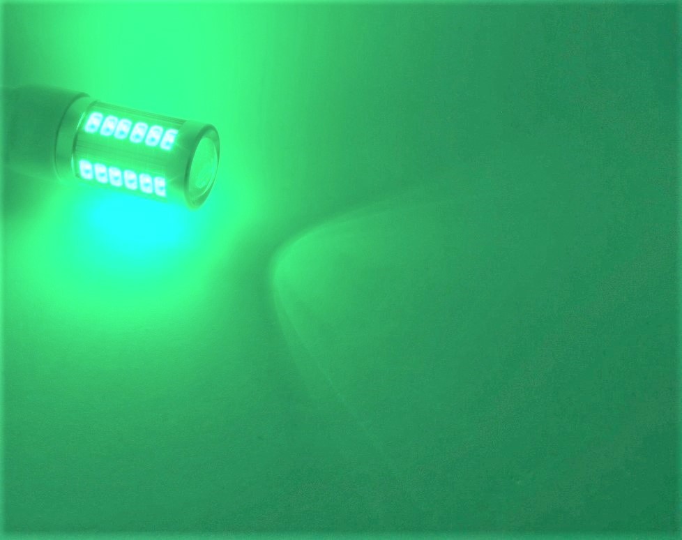 <LEDSW02G-002> LED プロジェクター コーナーリングランプ <緑・グリーン> DC12V 21W 置換え シングル球拍卖