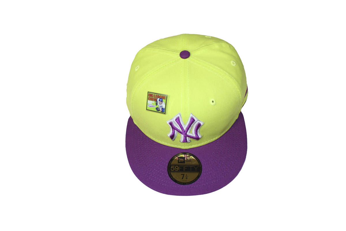 NEW ERA BIG LEAGUE CHEW NEW YORK YANKEES GREEN/PURPLE SIZE 7 1/2拍卖