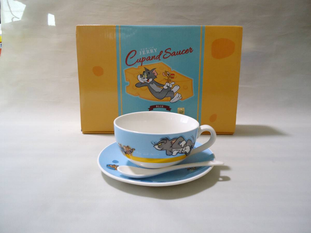 TOM and JERRY トムとジェリー Cup and Saucer カップアンドソーサー ブルー 未使用 新品拍卖