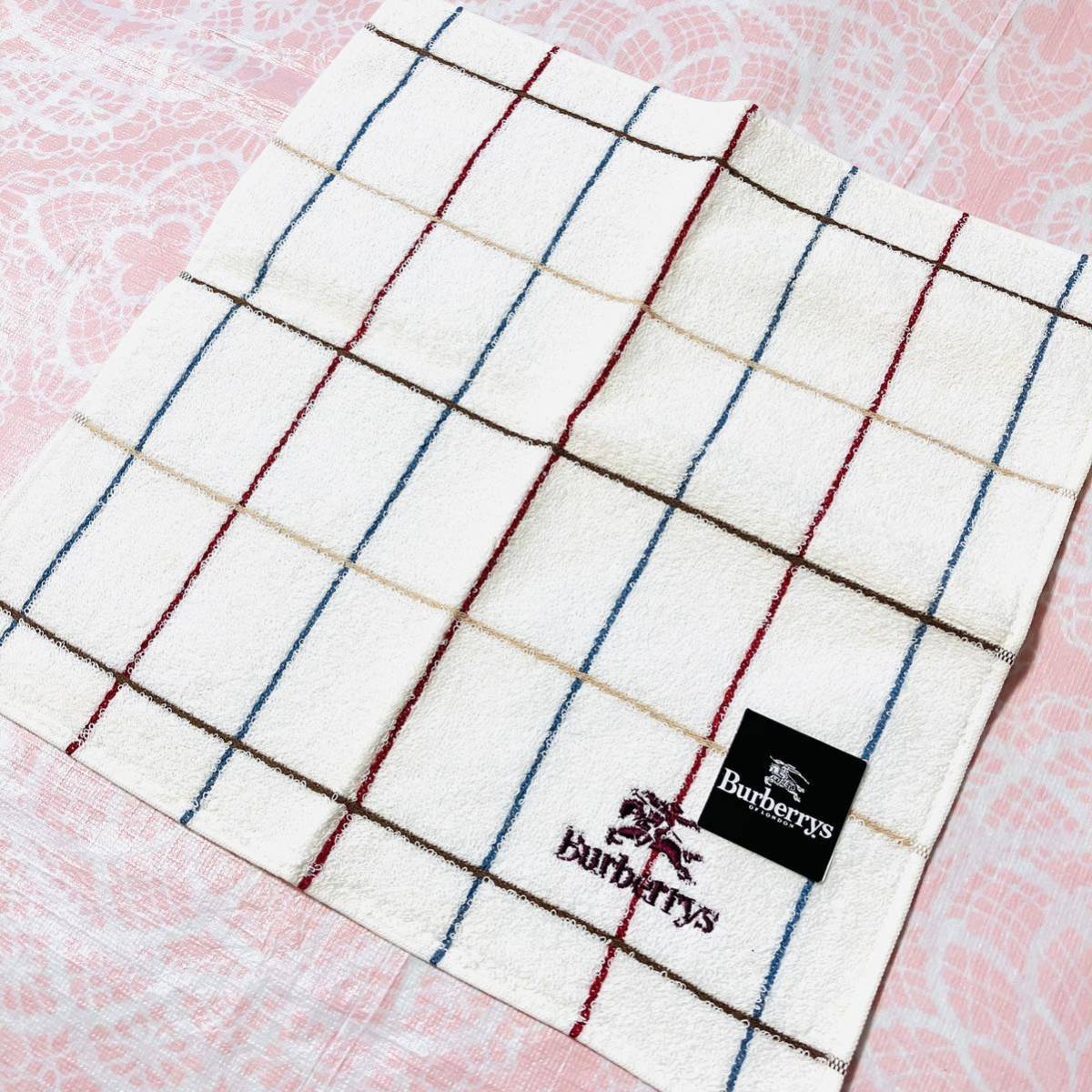 【レア】新品/BURBERRY/タオルハンカチ/正規品/バーバリー/綿100%/未使用/即決あり/匿名発送/日本製/ノバチェック/ハンドタオル/訳有/白拍卖