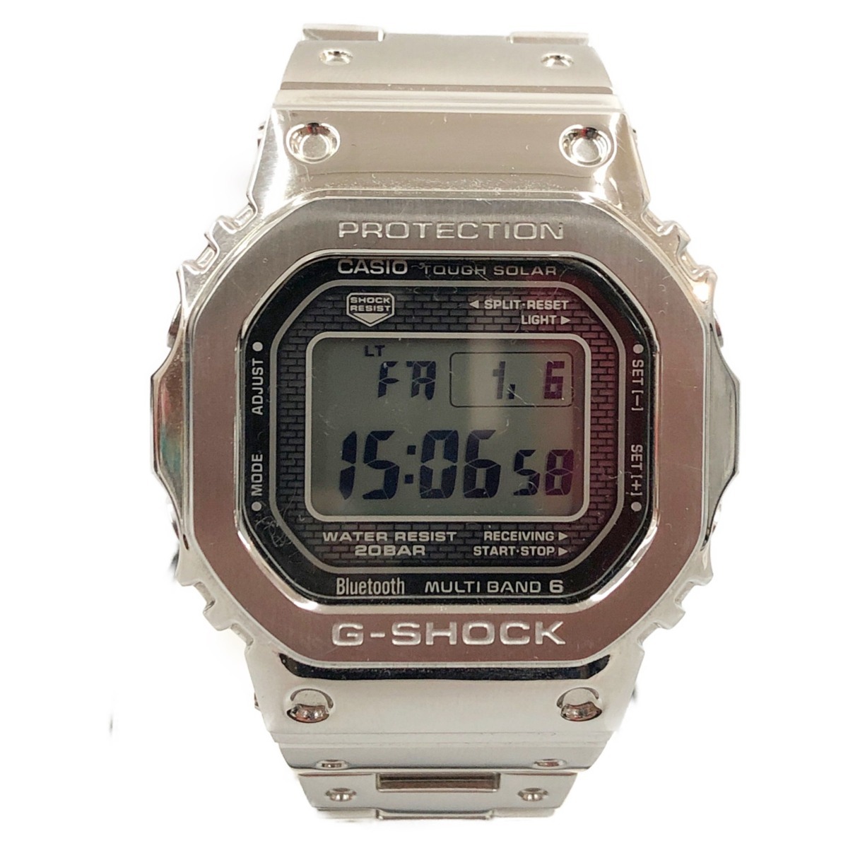 〇〇 CASIO カシオ デジタル 電波ソーラー G-SHOCK ジーショック GMW-B5000D-1JF シルバー やや傷や汚れあり拍卖