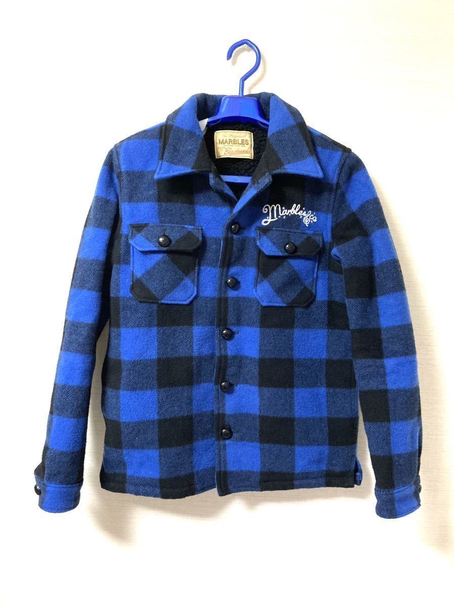 【即決】ボア付き Marbles マーブルズ バッファロー ジャケット チェック ブルー テンダーロイン拍卖