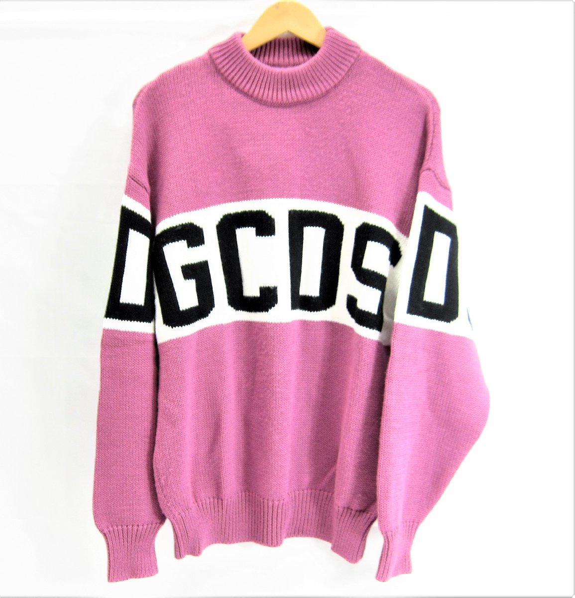 GCDS ジーシーディーエス Purple Logo Knit Sweater SIZE:L メンズ 衣類 □UF3583拍卖