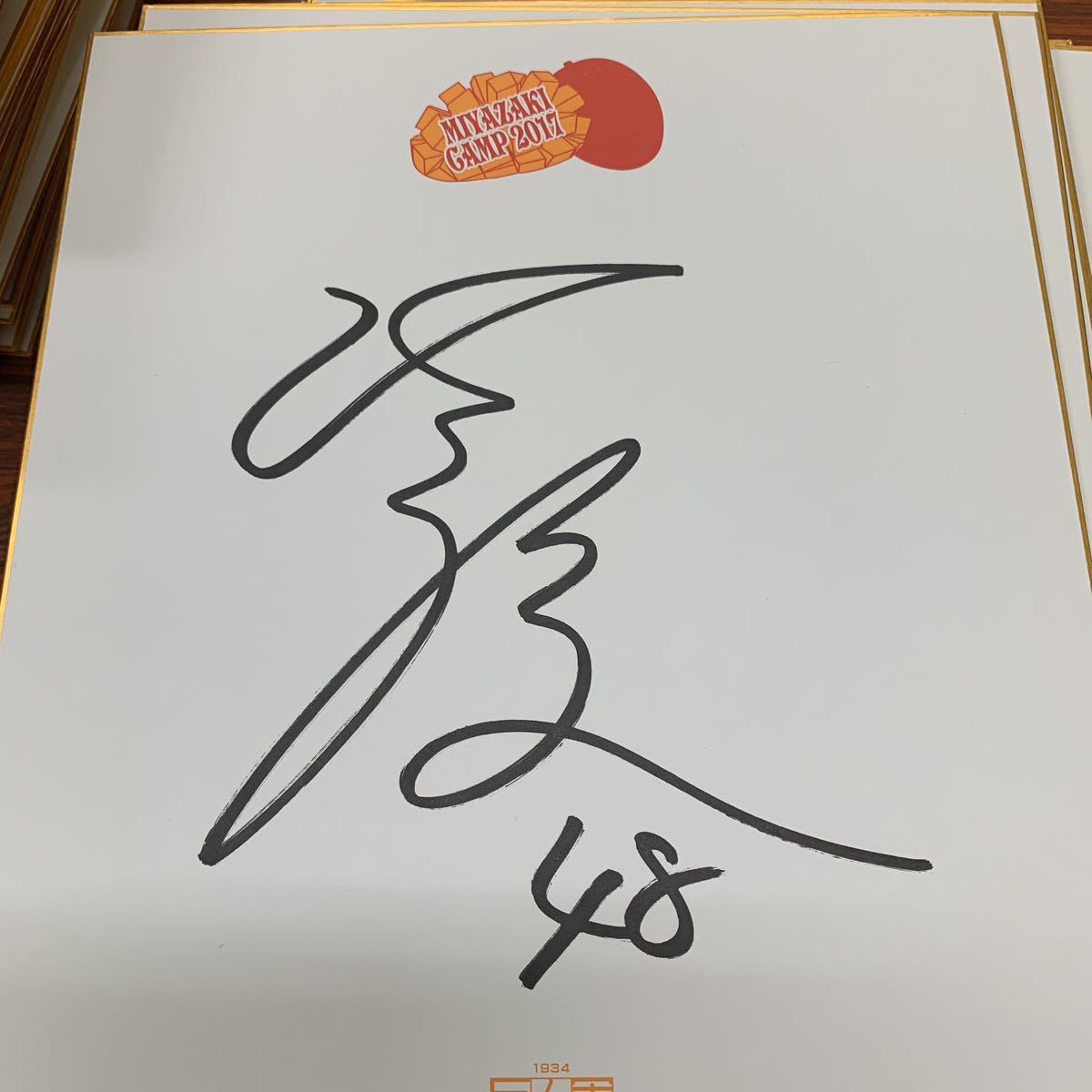 巨人 読売ジャイアンツ 池田 駿選手のサイン入り2017宮崎キャンプ色紙拍卖