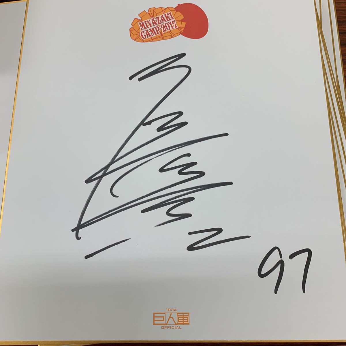 巨人 読売ジャイアンツ 廖 任磊選手のサイン入り2017宮崎キャンプ色紙拍卖
