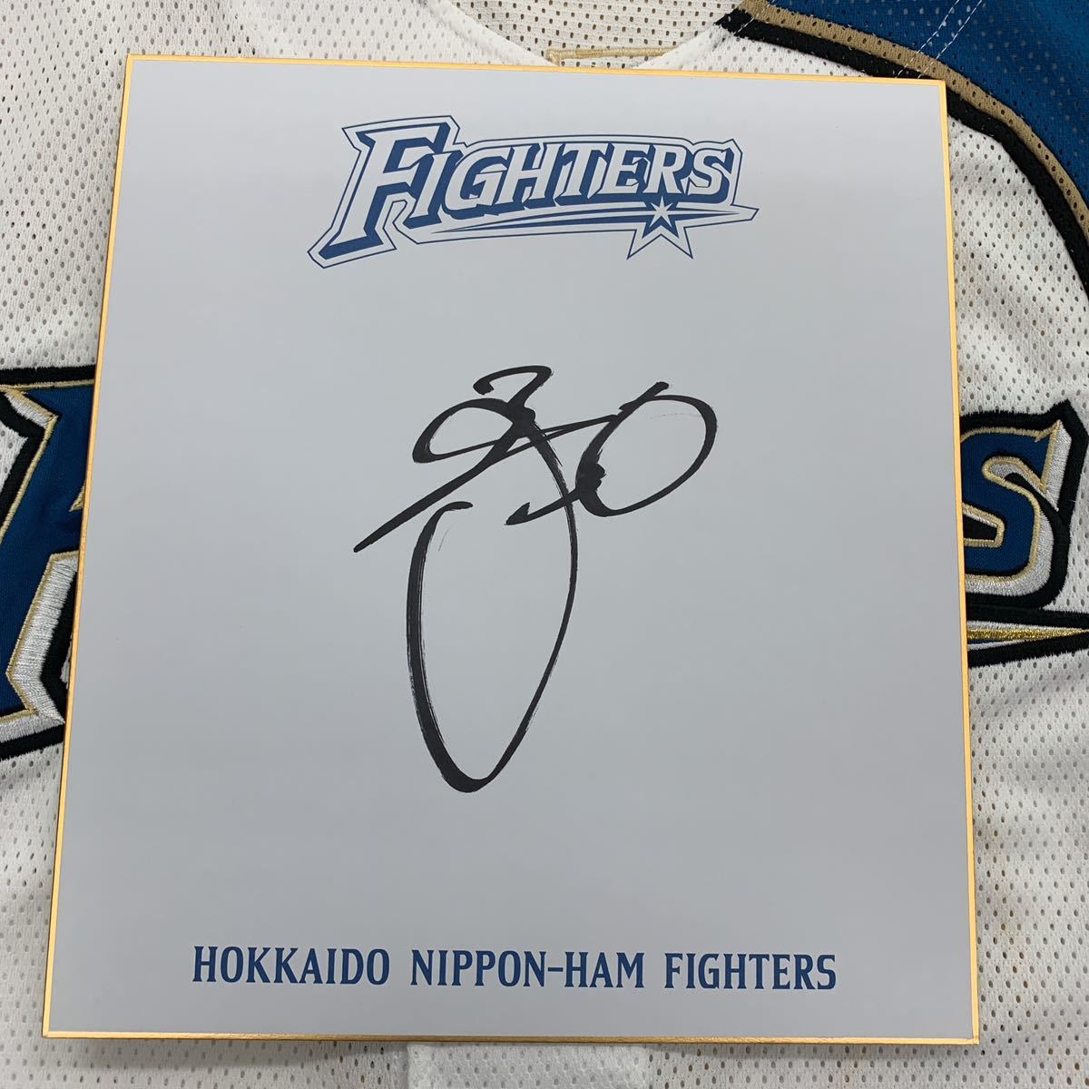 北海道 日本ハムファイターズ 中村 勝選手のサイン入り球団色紙拍卖