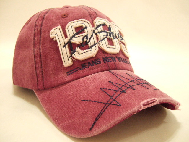 s横浜最新 1985立体文字★魅惑のダメージキャップワイン モスカラー メンズレディース 送料350円ξ★caξ ξ Cap帽子野球帽4拍卖