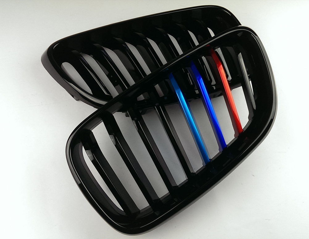 即納対応 交換用 左右 取付簡単 BMW F22/F23 F87 フロントグリル 光沢黒+金属風Mの3色 2014-2020 ABS拍卖