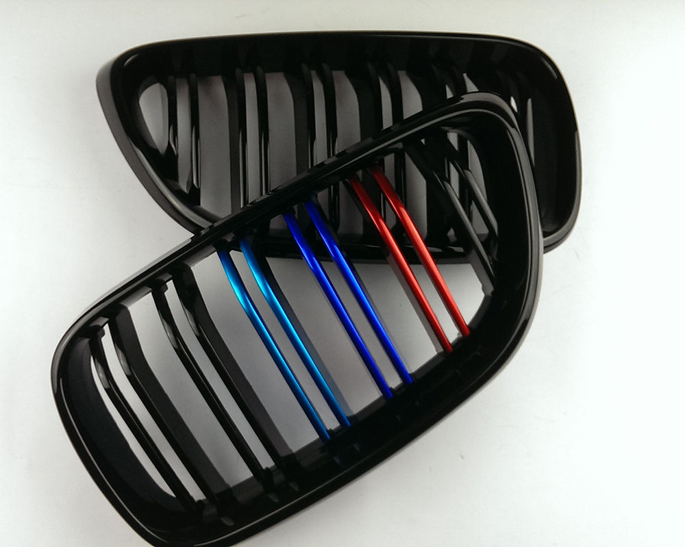 即納対応 交換用 左右 取付簡単 BMW F22/F23 F87 M LOOK フロントグリル 光沢黒+金属風Mの3色 2014-2020 ABS拍卖