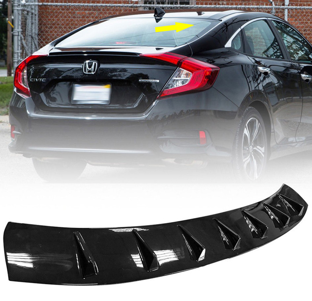 ホンダ HONDA 新型シビック 10代目 FC セダン リア ルーフフィン スポイラー ABS 光沢黒 2017+拍卖