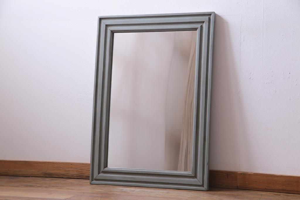 R-033960 オリジナル ペイント くすんだ色味が落ち着いた印象与えるウォールミラー(鏡)拍卖