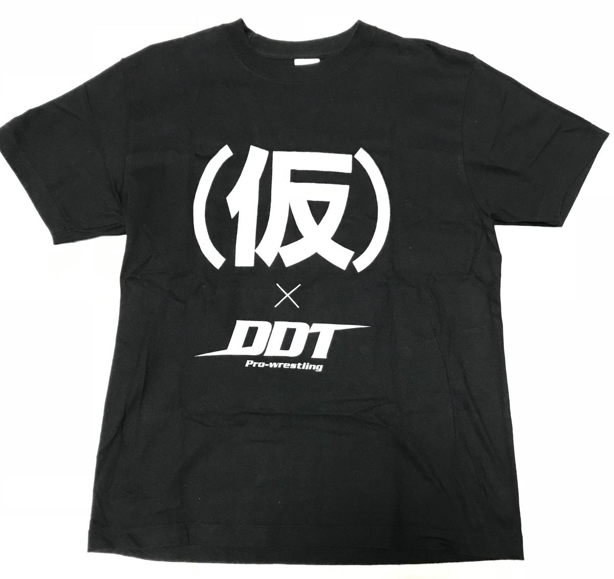 美品 DDTプロレスリング アップアップガールズ(仮) コラボ Tシャツ 黒 × 銀 Mサイズ アプガ プロレス 旧ロゴ拍卖