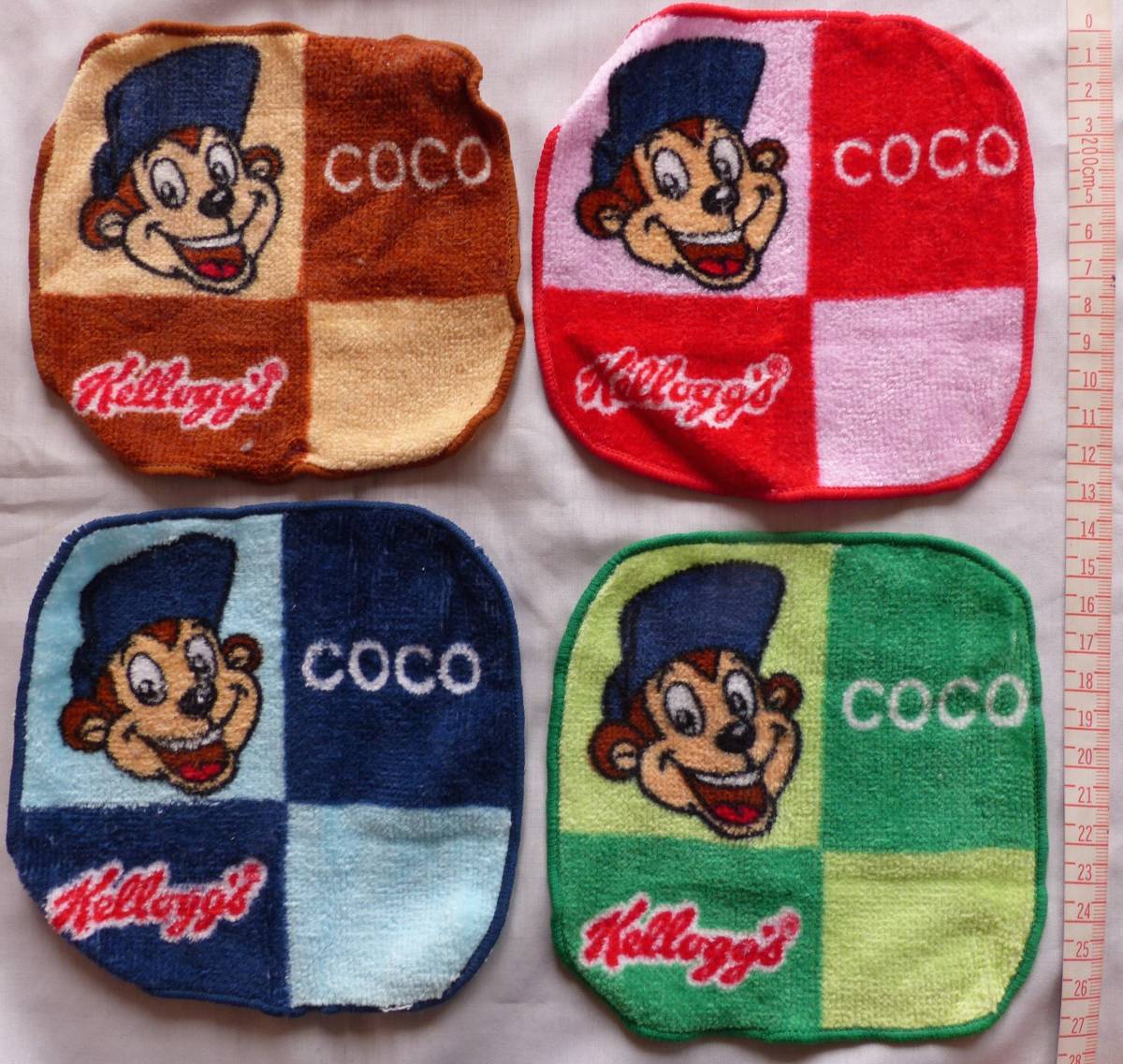 ケロッグ おまけ ミニタオル 4種 COCO さる チョコクリスピー 未使用品拍卖