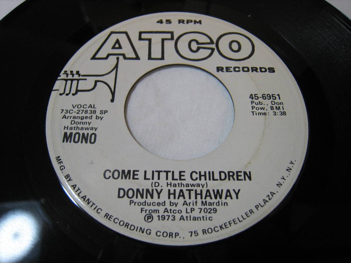 【7”】●白プロモ MONO/STEREO● DONNY HATHAWAY / COME LITTLE CHILDREN US盤 ダニー・ハサウェイ カム・リトル・チルドレン拍卖