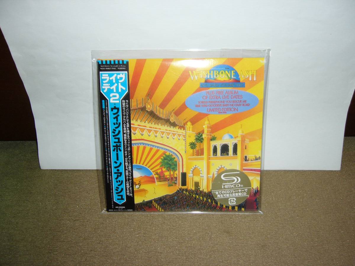 ツインリード・ギターの元祖Wishbone Ash 隠れ名作ライヴ盤「ライヴ・デイト2」リマスター紙ジャケSHM-CD仕様限定盤 国内盤未開封新品。拍卖