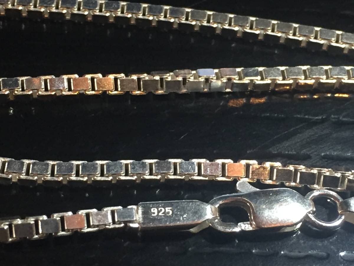 ☆送料無料 シルバー925 / ベネチアンチェーン45cm 極太2.5ミリ幅 刻印有 (B250-45)拍卖