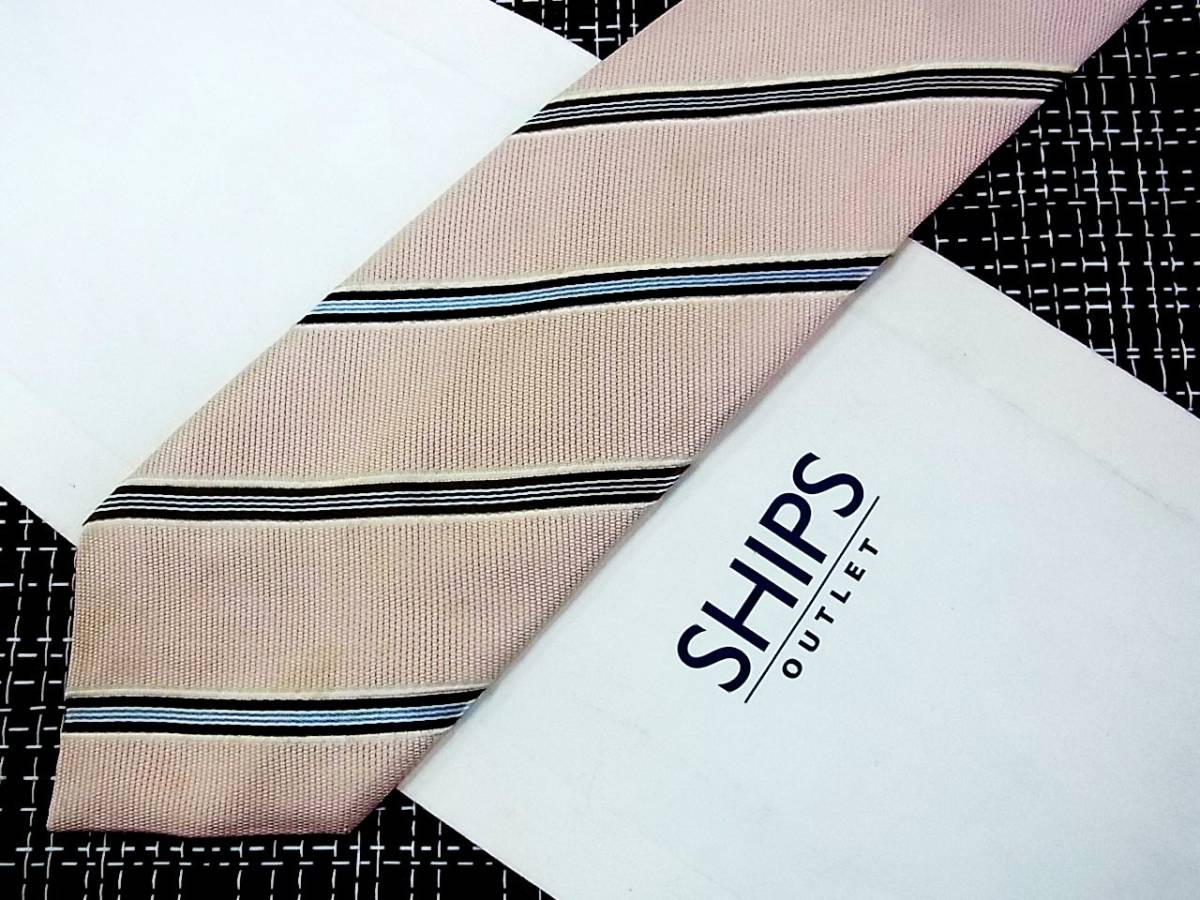 ・ω・ ★SALE★3226■【SHIPS】シップス【ストライプ】ネクタイ拍卖
