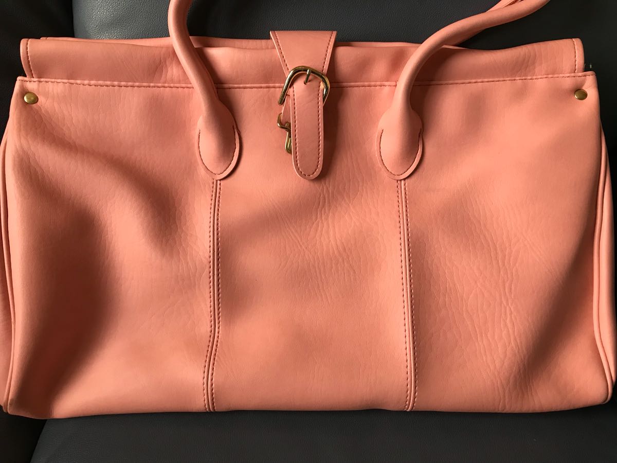 【未使用】Narimi arimori☆ショルダーバッグ☆オレンジもしくはピンク系色☆約28×42×15cm☆拍卖