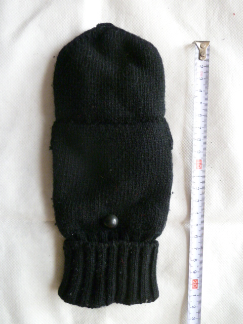 ★★ニット手袋 左手用 ミトン取り外しタイプ (黒)F5拍卖