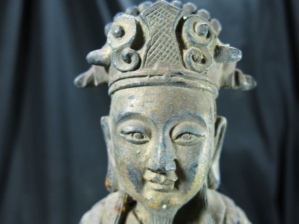 ③A 萬暦年製 老銅人物像 金工 仏像 神像拍卖