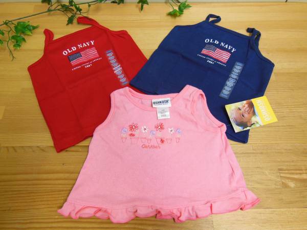 新品☆オールドネイビー・オシュコシュ☆キャミ3点 ベビー 7080拍卖