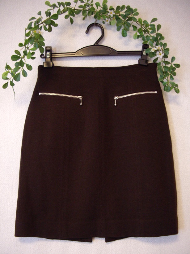 美品★ cacharel キャシャレル ★ タイトスカート ミニスカート★38★ブラウン★日本製拍卖