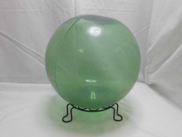 ガラス球 浮きガラス 浮き球 金属製 置き台付き NO1拍卖
