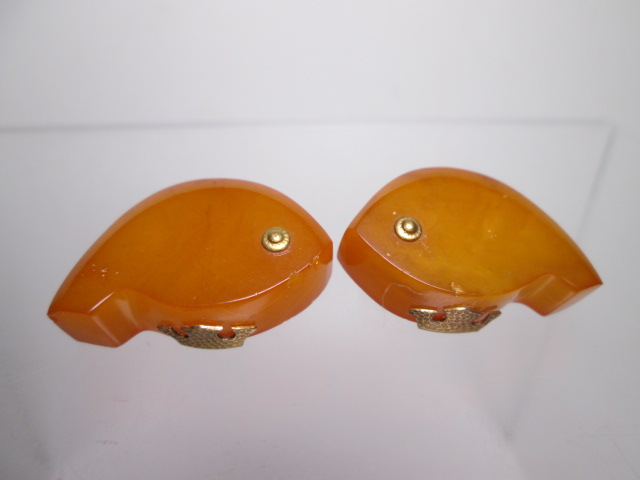 ☆刻印有 天然琥珀の大振りなカフス 12,32g拍卖