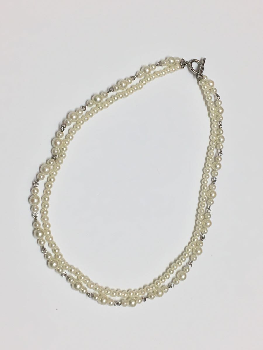 ハンドメイド★2連ツートーンパールのネックレス(218)値下げ拍卖