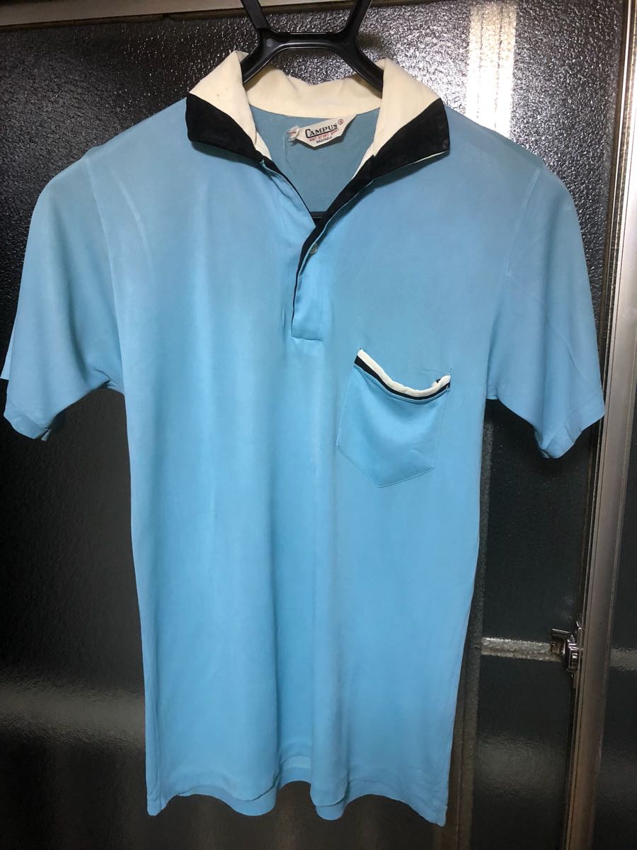 50s CAMPUS ポロシャツ 50年代 ヴィンテージ ロカビリー プルオーバー イタリアンカラー ギャバジャンドライボーンズ GREASEVILLE 60s拍卖