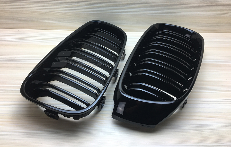 純正交換用 左右セット 取付簡単 在庫有 BMW F34 335i GT 328i GTxDrive M LOOK フロントキドニーグリル 光沢黒 艶有黒 ABS 2014-2016拍卖