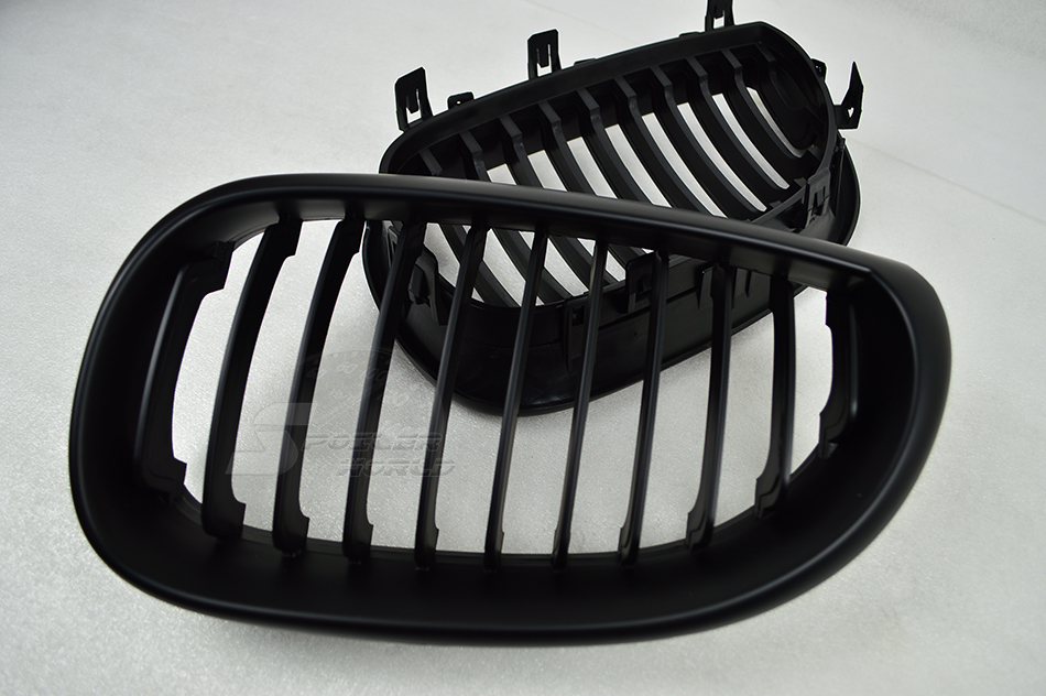 純正交換用 左右セット 取付簡単 在庫有 BMW E60 E61 フロントキドニーグリル マットブラック 艶消黒1 ABS 2004-2010拍卖