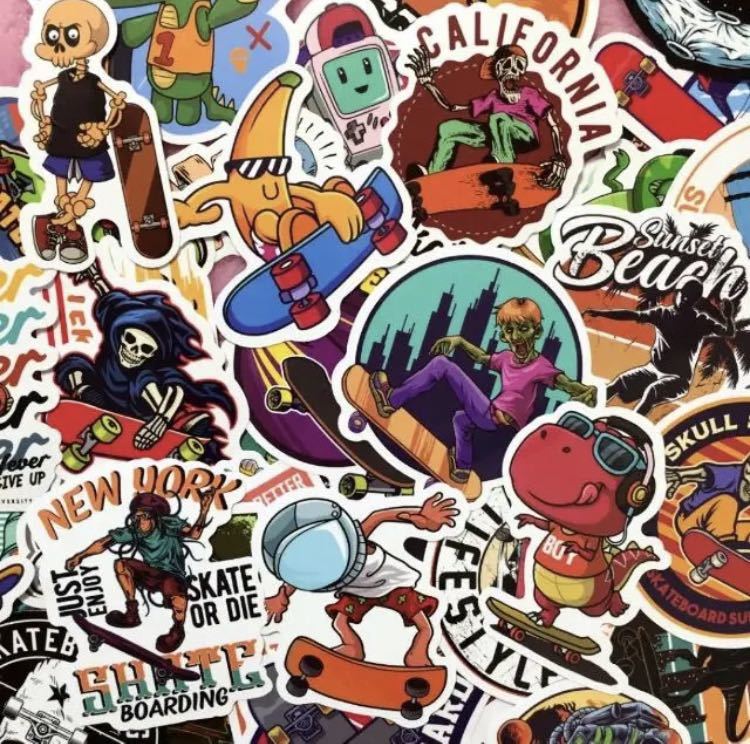 防水50枚ステッカーBeach Skateboarding California拍卖